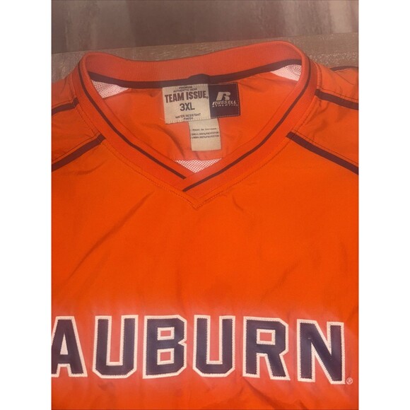 Auburn Tigers Jacket Mens  Pull Over Wind Breaker Russell Team Issue 3XL - Picture 1 of 6